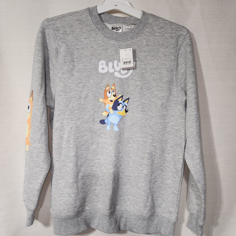 Bluey and pretzel gray sweatshirt women's XS